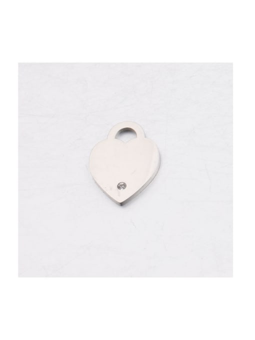 MEN PO Stainless steel Heart Rhinestone Minimalist Pendant 0