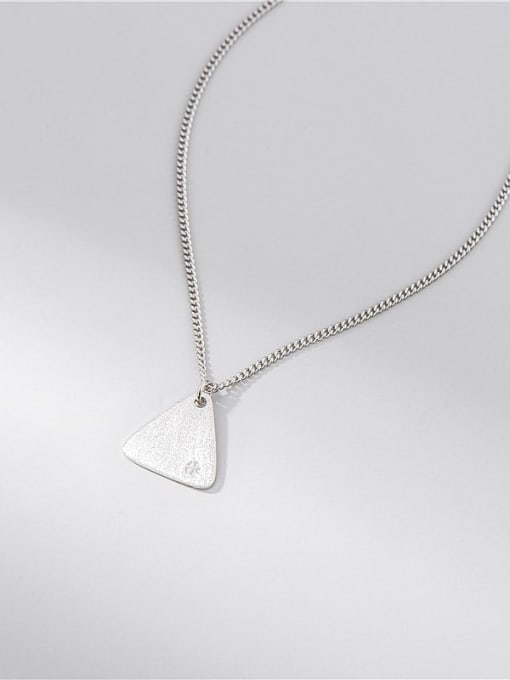 Drawing triangle 925 Sterling Silver Triangle Minimalist Necklace