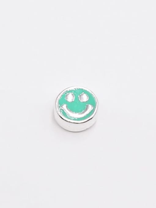 Style 2 green (by) S925 Sterling Silver Epoxy Smiley Face Pink Green Black Yellow Red Smile Pendant