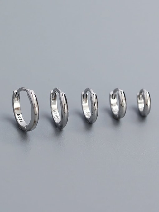 ACEE 925 Sterling Silver Geometric Minimalist Huggie Earring 2