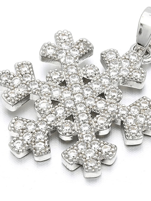 Platinum Bronze Snowflake Microset Pendant
