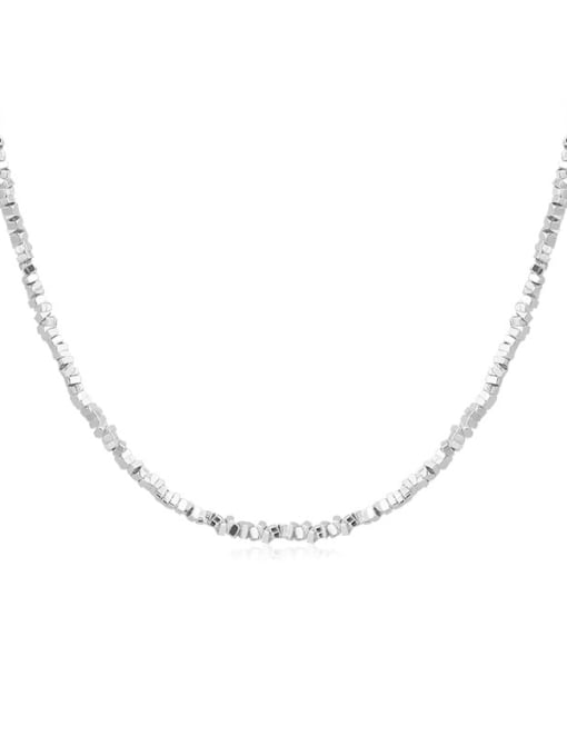 YUANFAN 925 Sterling Silver Irregular Chain Minimalist Necklace