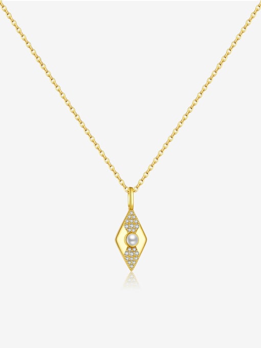 18k gold 925 Sterling Silver Cubic Zirconia Geometric Minimalist Necklace
