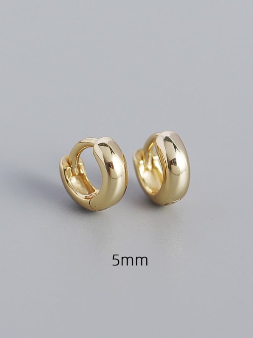 5mm gold 925 Sterling Silver Geometric Minimalist Huggie Earring