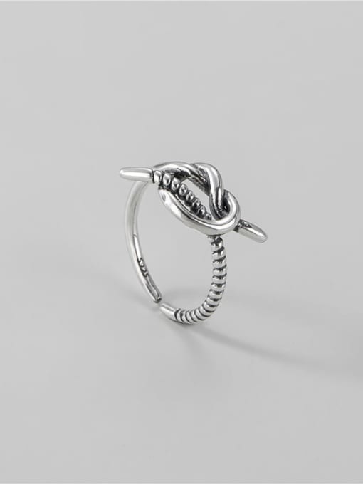 Geometric knot ring 925 Sterling Silver Geometric Vintage Knot Band Ring