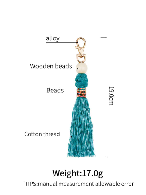 JMI Alloy Bead Cotton Rope Tassel Artisan Hand-Woven Bag Pendant 2