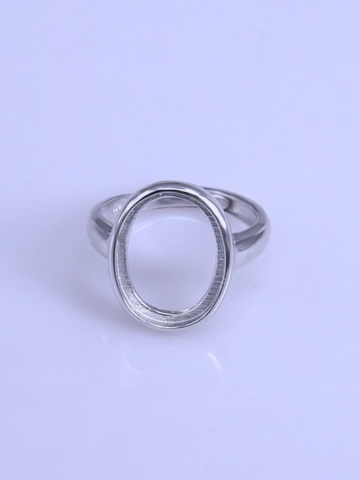 Supply 925 Sterling Silver 18K White Gold Plated Geometric Ring Setting Stone size: 12*16mm 0