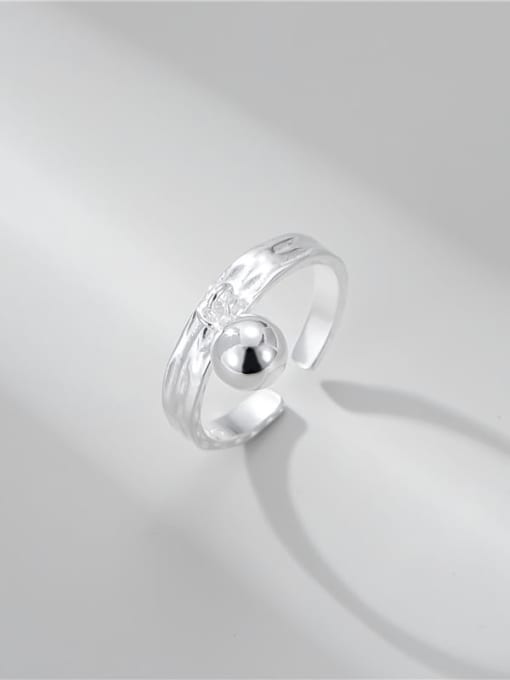 ARTTI 925 Sterling Silver Bead Geometric Minimalist Band Ring 0