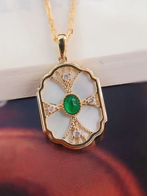 ZEMI 925 Sterling Silver Enamel Geometric Minimalist Necklace 2