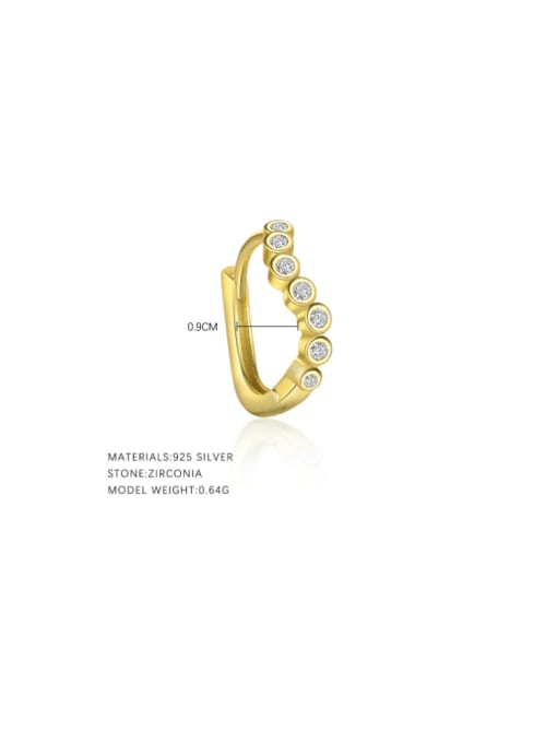 E4805 Gold Single 925 Sterling Silver Cubic Zirconia Geometric Minimalist Single Earring