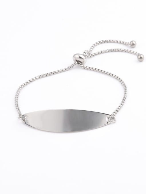 Steel color Stainless steel Geometric Minimalist Adjustable Bracelet