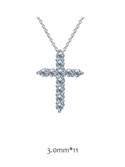 LOLUS 925 Sterling Silver Moissanite Cross Dainty Regligious Necklace 4