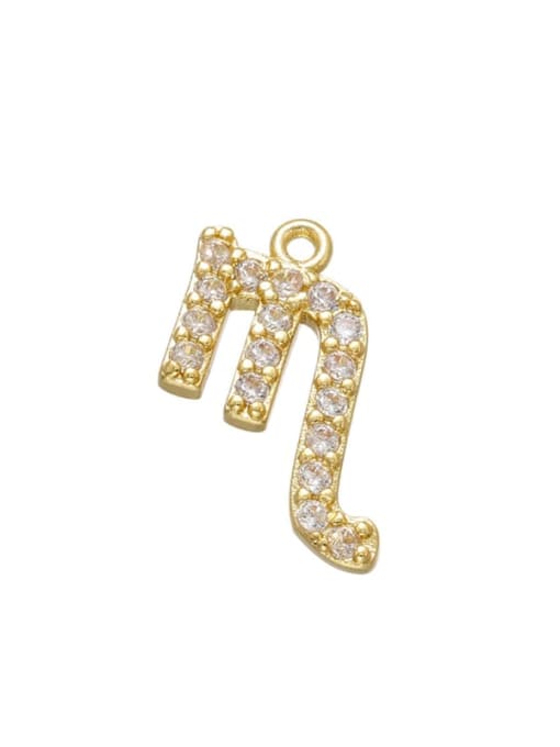 Golden Scorpio Brass Diamond Gold Plated Zodiac Pendant