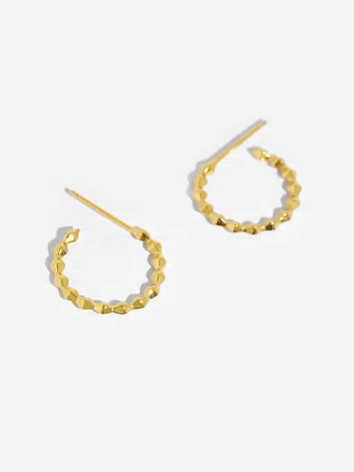 YUANFAN 925 Sterling Silver Geometric Minimalist Stud Earring 0