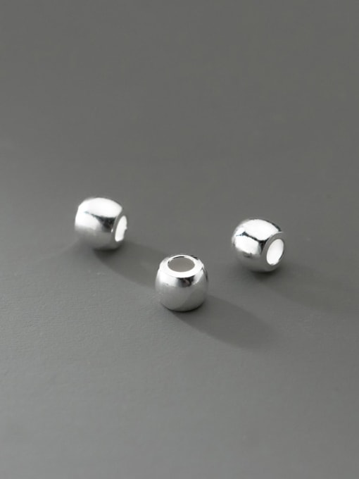 FAN S925 plain silver diameter 4-5mm geometric drum beads hand string spacer beads 0