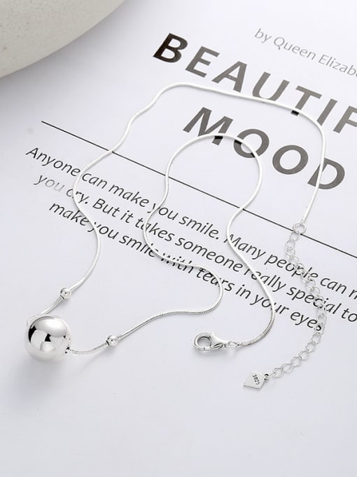 TAIS 925 Sterling Silver Ball Minimalist Necklace 3