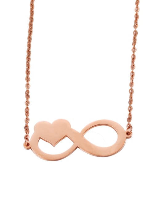 rose gold Stainless steel Number Heart Minimalist Necklace