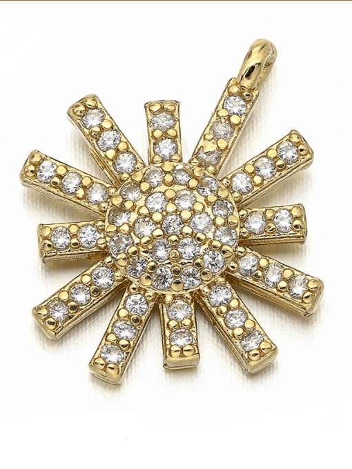 golden Brass Micropaved Big Snowflake Pendant