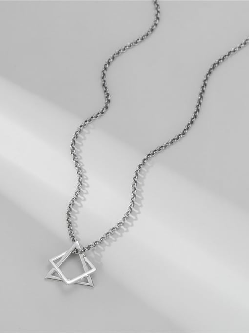 ARTTI 925 Sterling Silver Geometric Minimalist Bead Chain Necklace 2