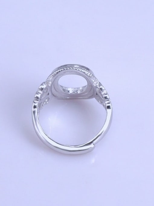 Supply 925 Sterling Silver 18K White Gold Plated Geometric Ring Setting Stone size: 10*13mm 2