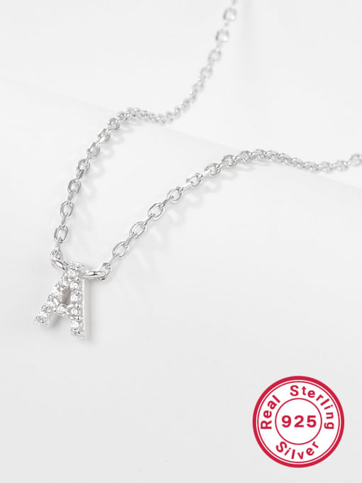 A Letter 925 Sterling Silver Letter Initials Necklace