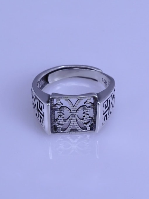 Supply 925 Sterling Silver 18K White Gold Plated Geometric Ring Setting Stone size: 12*12mm 1