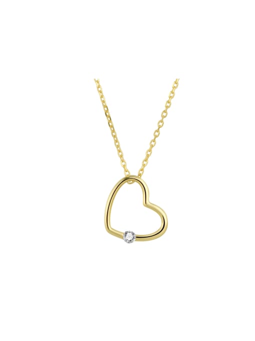 TAIS 925 Sterling Silver Cubic Zirconia Heart Dainty Necklace 0