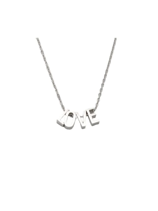 MEN PO Stainless steel Letter Minimalist Necklace 0