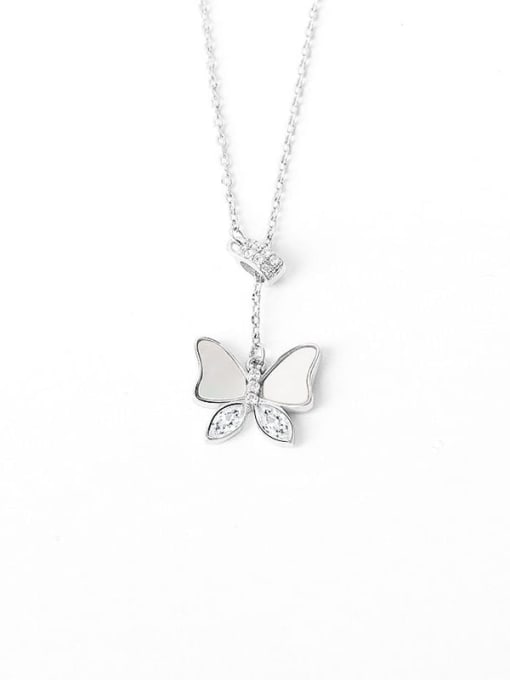 PNJ-Silver 925 Sterling Silver Shell Butterfly Minimalist Necklace 4