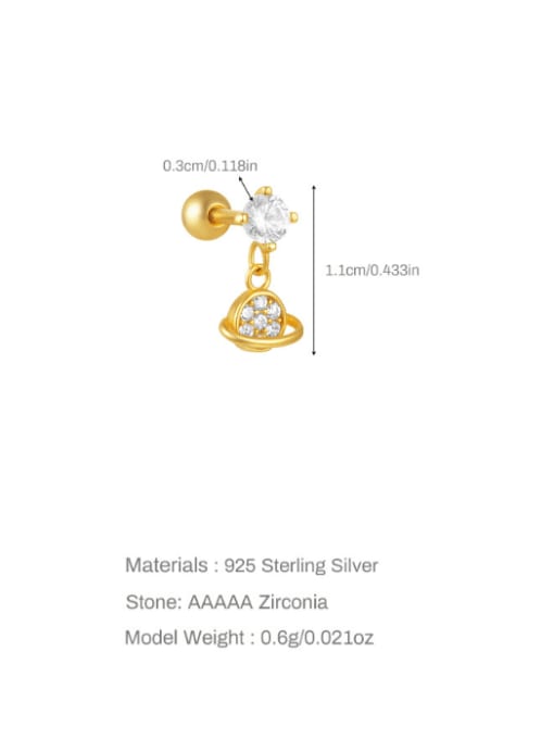 Single Gold 10 925 Sterling Silver Cubic Zirconia Bowknot Dainty Single Earring