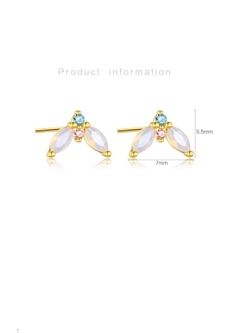 MZ- Silver 925 Sterling Silver Cubic Zirconia Flower Dainty Stud Earring 3