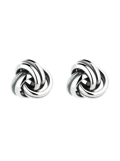 176FRB approximately 2.4g 925 Sterling Silver Geometric Vintage Stud Earring