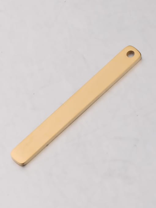 golden Stainless Steel Single Hole Rounded Corner Rectangle Glossy Tag