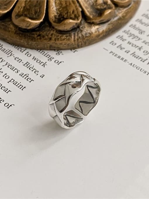 Woven ring 925 Sterling Silver Geometric Trend Band Ring