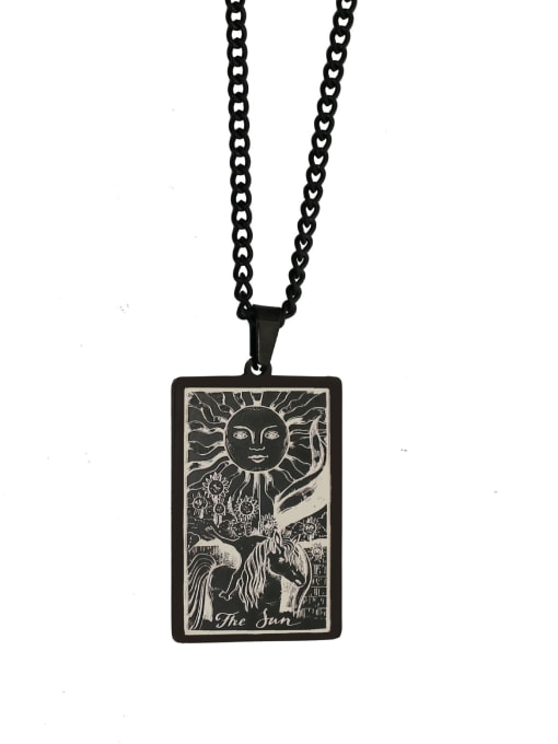 black The Sun's Tarot hip hop stainless steel titanium steel necklace