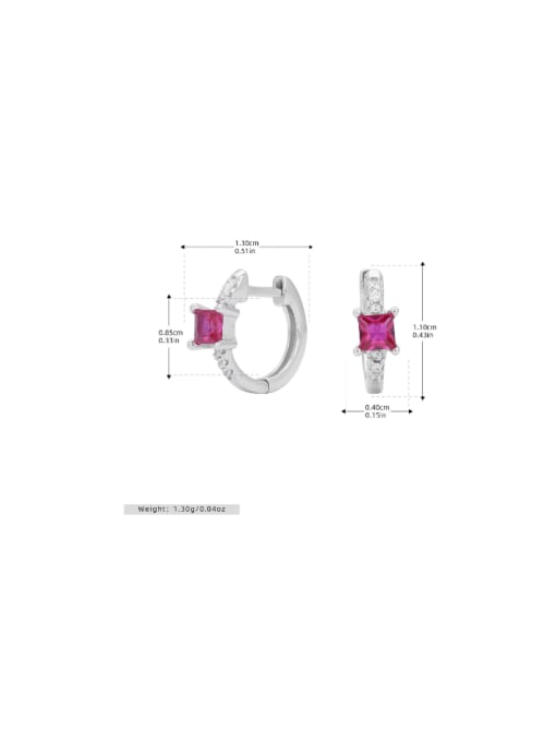 platinum 925 Sterling Silver Cubic Zirconia Geometric Minimalist Huggie Earring