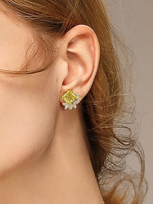 A&T Jewelry 925 Sterling Silver High Carbon Diamond Flower Luxury Stud Earring 1