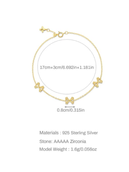 YUANFAN 925 Sterling Silver Butterfly Minimalist Bracelet 2