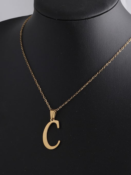 Golden C Stainless steel Letter Minimalist Necklace