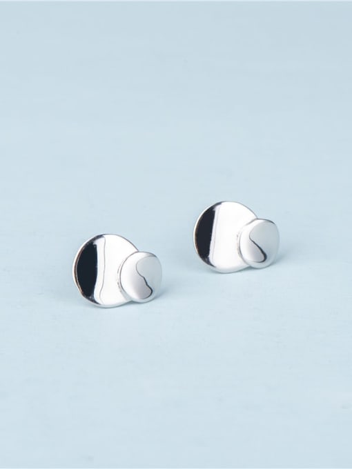 Platinum 925 Sterling Silver Geometric Minimalist Drop Earring