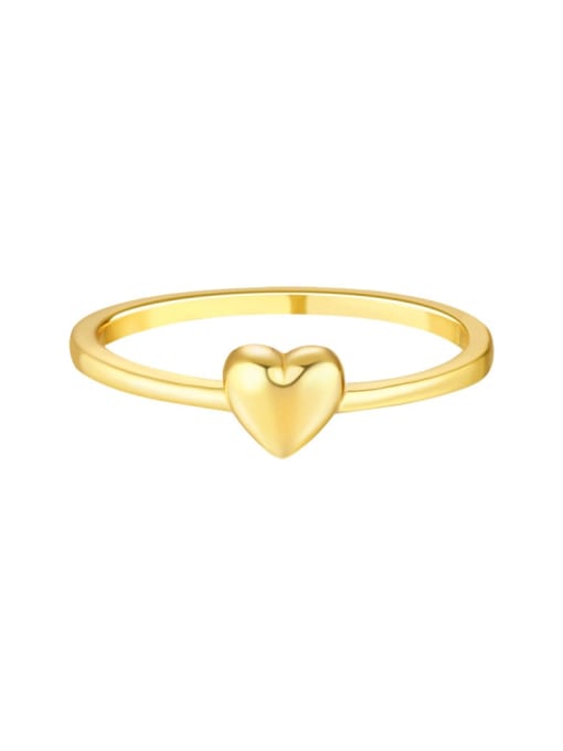 K1584 Gold US 6 925 Sterling Silver Heart Minimalist Band Ring