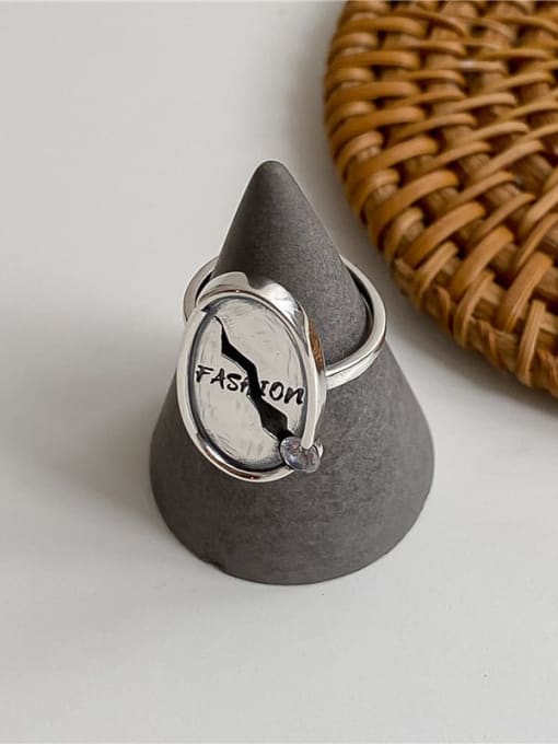 Broken zircon ring 925 Sterling Silver Cubic Zirconia Oval Vintage Band Ring