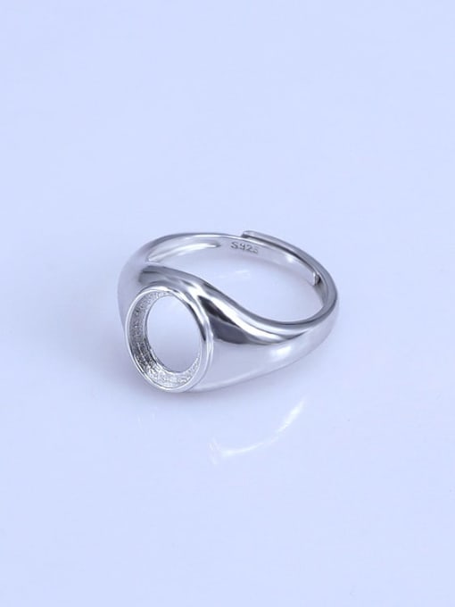 Supply 925 Sterling Silver 18K White Gold Plated Oval Ring Setting Stone size: 8*10mm 1