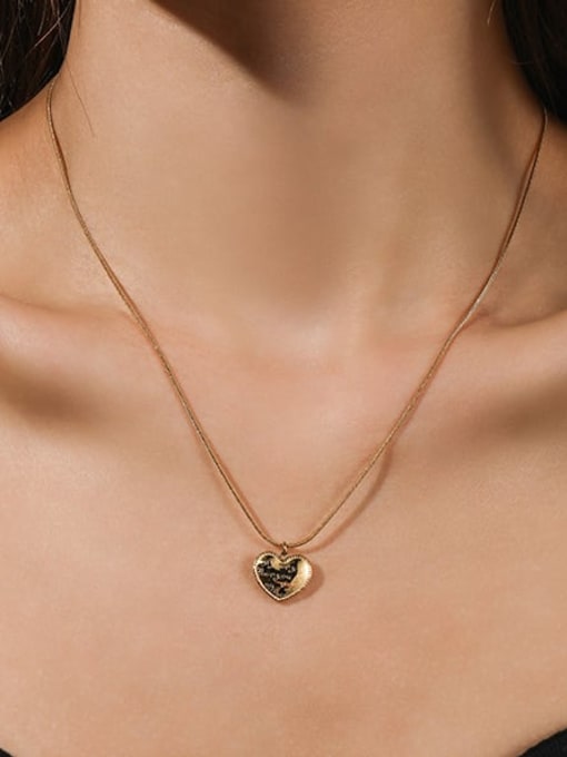 MEN PO Titanium Steel Heart Minimalist Necklace 1