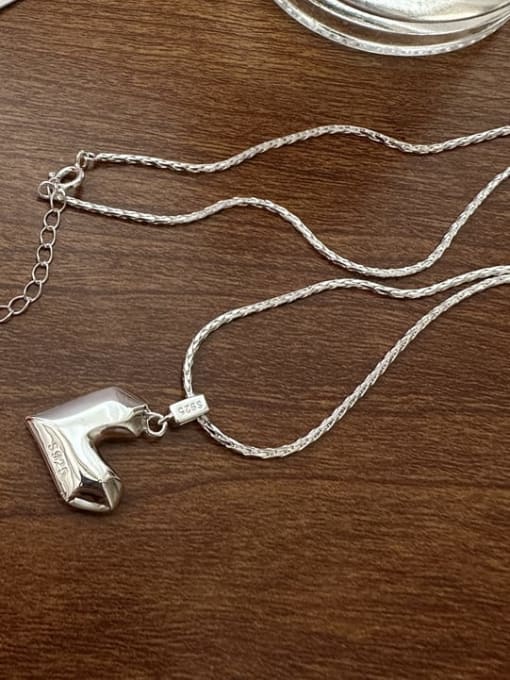 12TL15 925 Sterling Silver Heart Minimalist Necklace