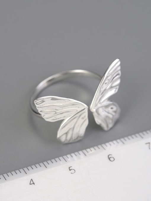 LOLUS 925 Sterling Silver Sweet and Temperament Butterfly  Artisan Band Ring 3
