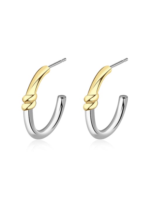 YUANFAN 925 Sterling Silver Geometric Minimalist Hoop Earring