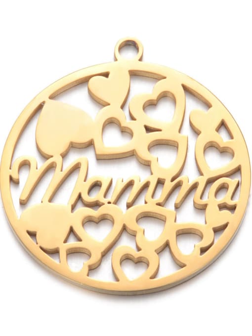 FTime Stainless steel Gold Plated Message Charm Diameter : 20 mm 0