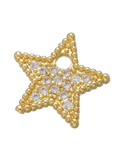 Gold all diamond star Brass Micropaved Butterfly Five-pointed star flower lips Pendant