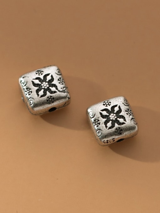 FAN 925 Sterling Silver Square Vintage Beads 2